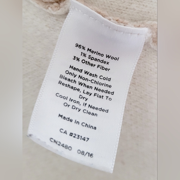 $189 Talbots Women's Pure Merino Wool Open Front Cardigan Tan/Cream XS - Picture 8 of 14